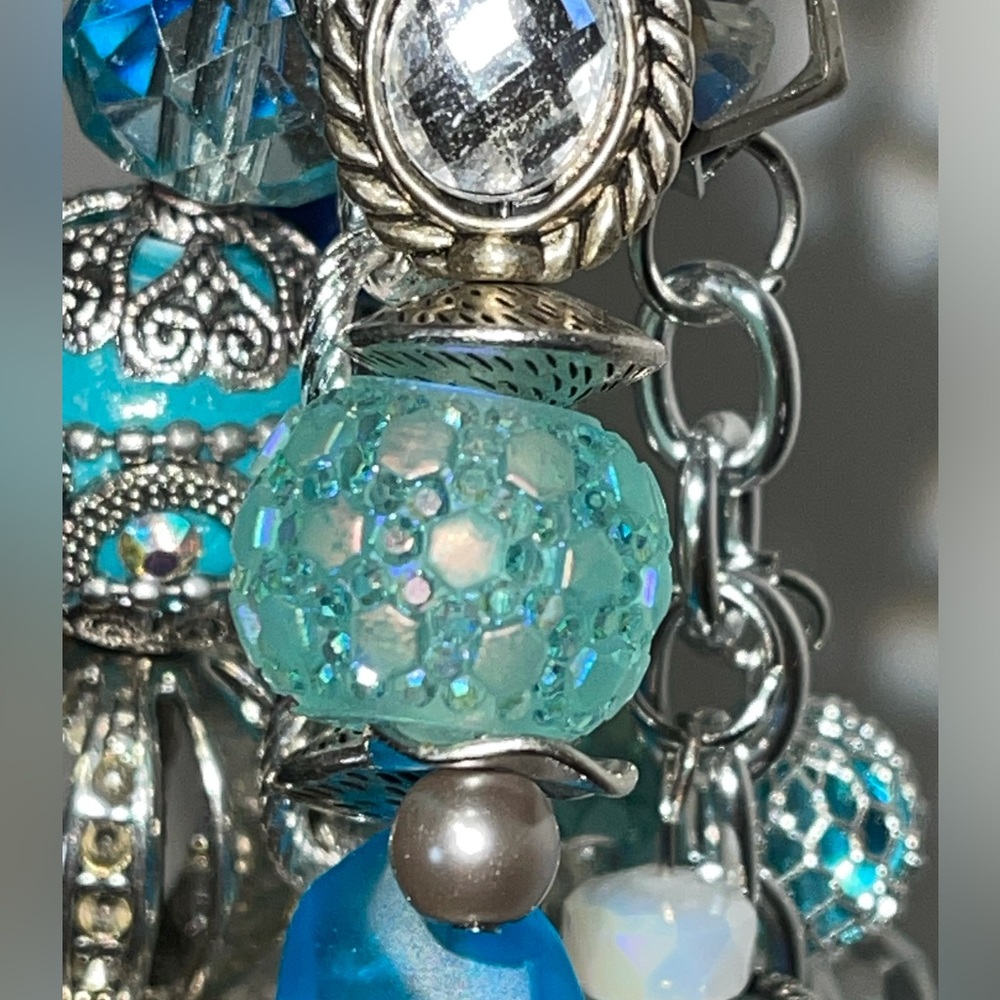 Original Handbag Charm 🦋 Butterflies Aqua Silver Backpack Jewelry Bag Bling - Picture 10 of 15